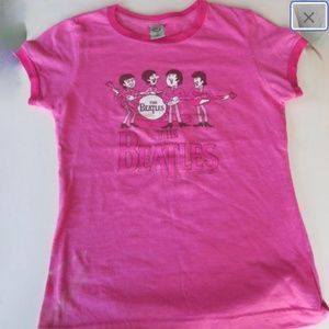 THE BEATLES RINGER vintage pink tshirt top rock and roll 2003 Apple Corps Ltd A